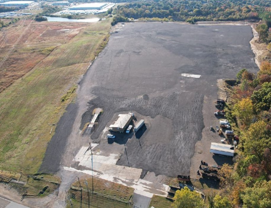 Aerial view of National Truck Parking's Memphis yard